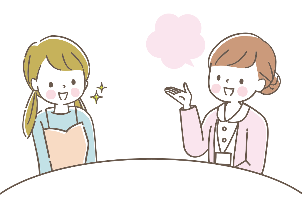 先輩看護師とお話しする